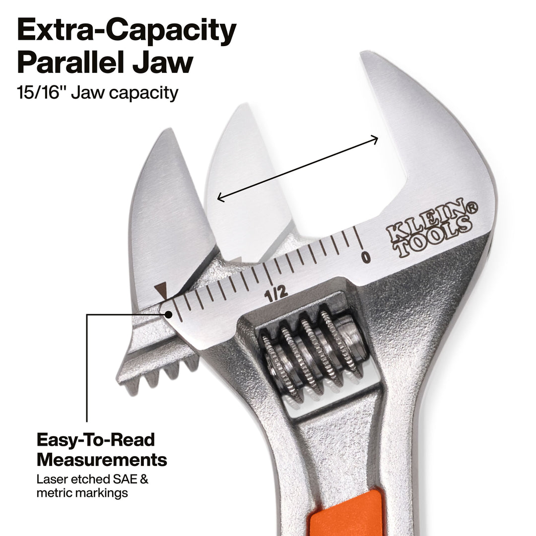 Klein Tools 5076RTK KNECT 6-Inch Adjustable Wrench with Pass-Through Ratchet Set, 10-Piece