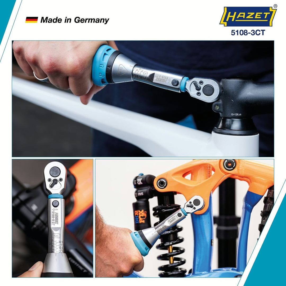Hazet 5108-3CT 1/4 inch (6.3 mm) square ∙ solid Torque wrench ∙ 2.5 – 25 Nm ∙ ±3%