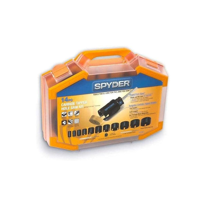 Spyder 600880 14pc Tungsten Carbide Tipped (TCT), Wood/Masonry Hole Saw Set