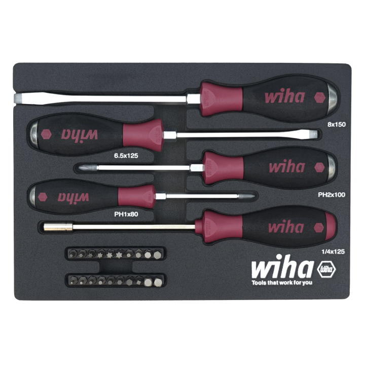 Wiha Tools 52690 25 Piece MicroFinish Screwdriver Tray Set