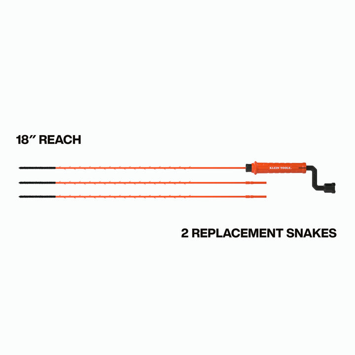 Klein Tools 53020 18-Inch Drain Snake Auger, 3-Pack