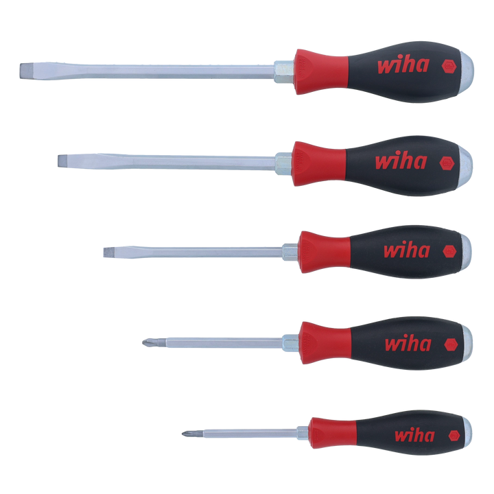 Wiha Tools 53095 SoftFinish X Heavy Duty Slotted and Phillips Screwdriver Set, 5 Pc.