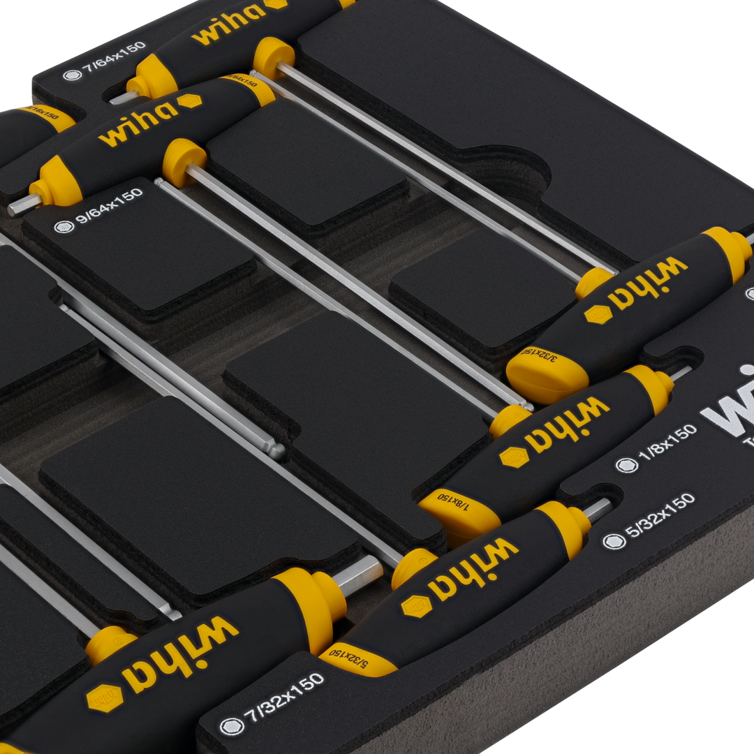 Wiha Tools 54081 SAE T-Handle Foam Tray Set, 10 Pc.