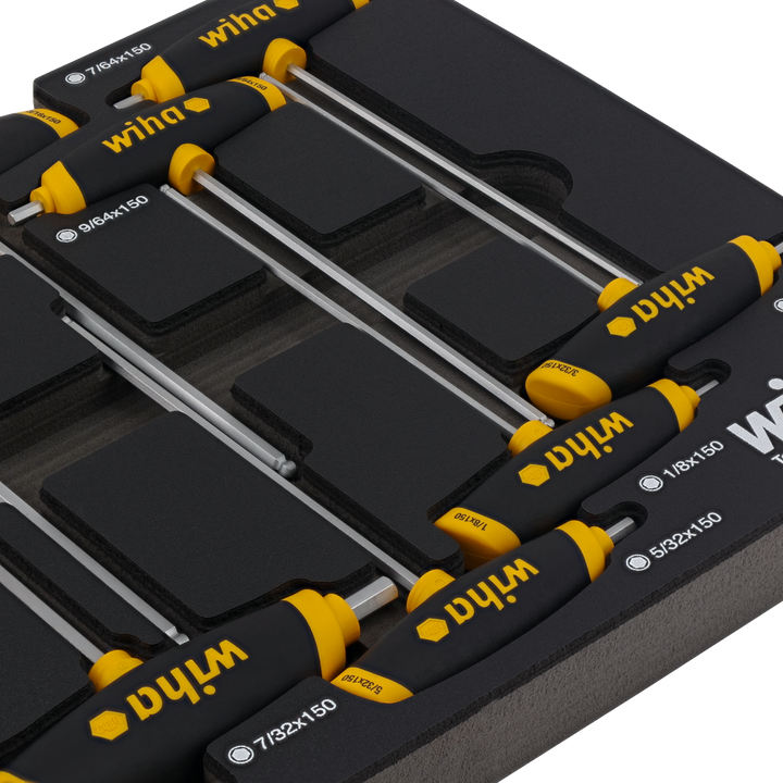 Wiha Tools 54081 SAE T-Handle Foam Tray Set, 10 Pc.