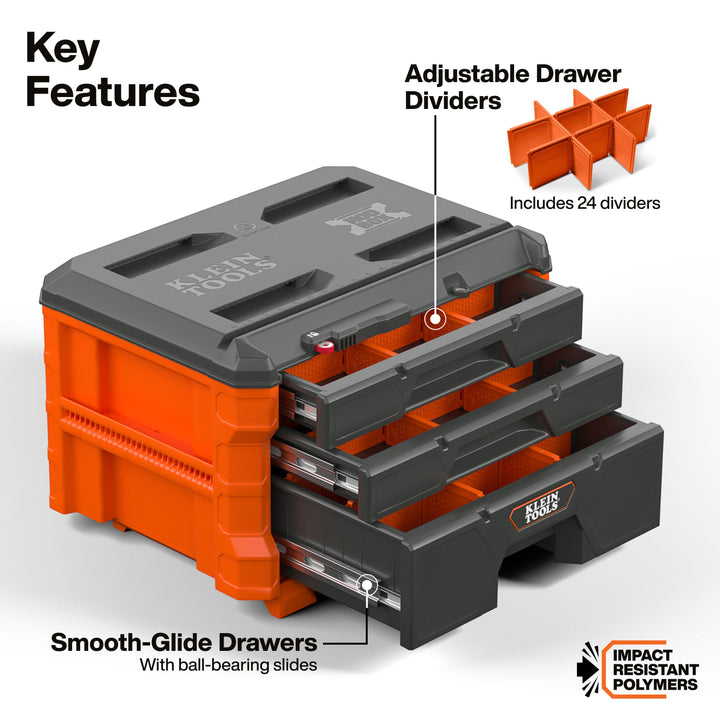 Klein Tools 54723MB MODbox Multi-Depth Three-Drawer Toolbox