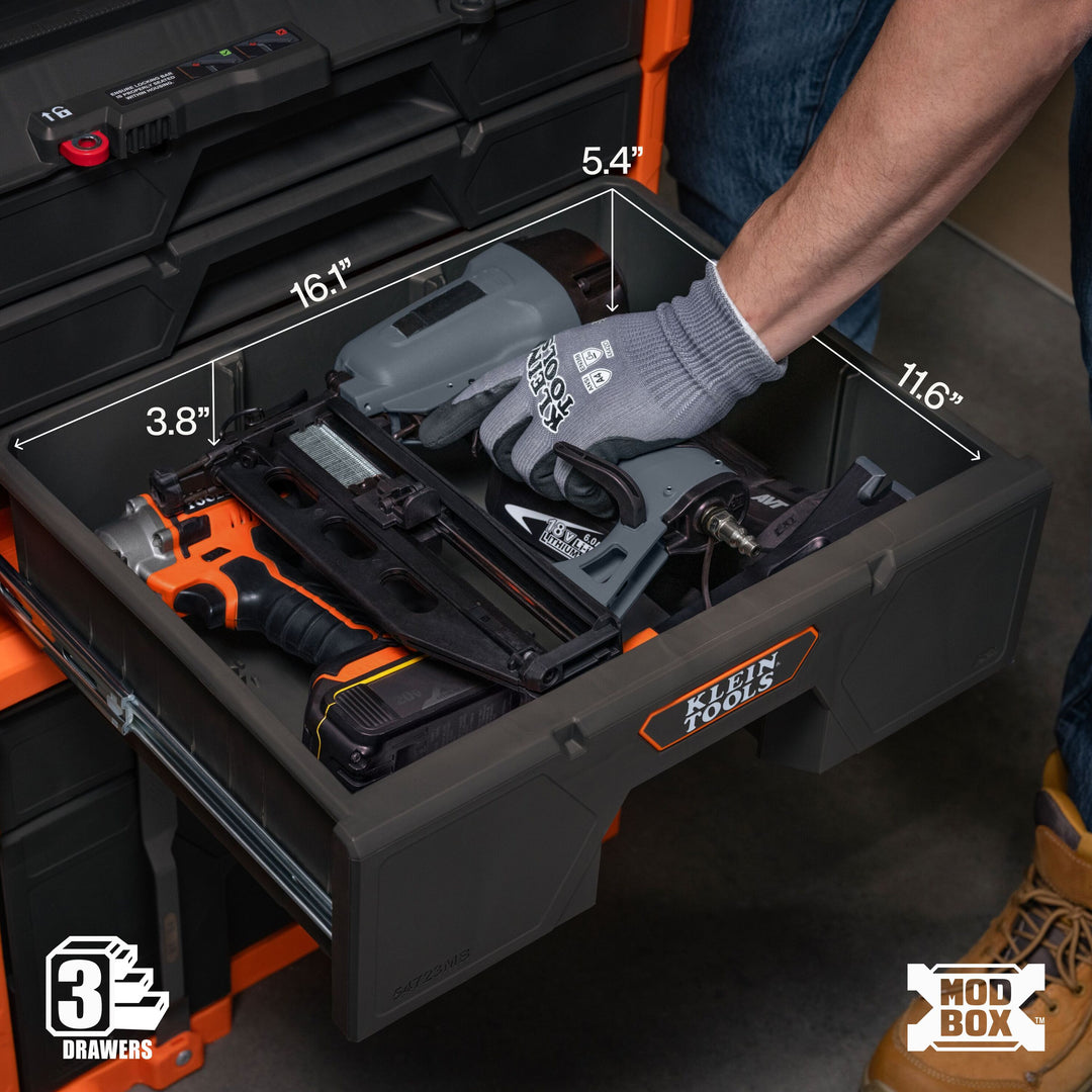 Klein Tools 54723MB MODbox Multi-Depth Three-Drawer Toolbox