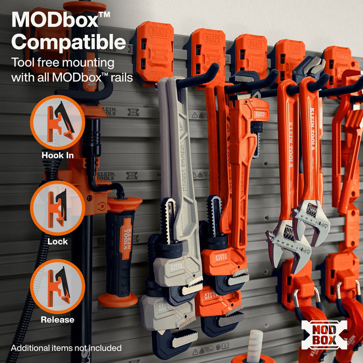Klein Tools 54858MB MODbox Wall System, Long Hook, 2-Pack