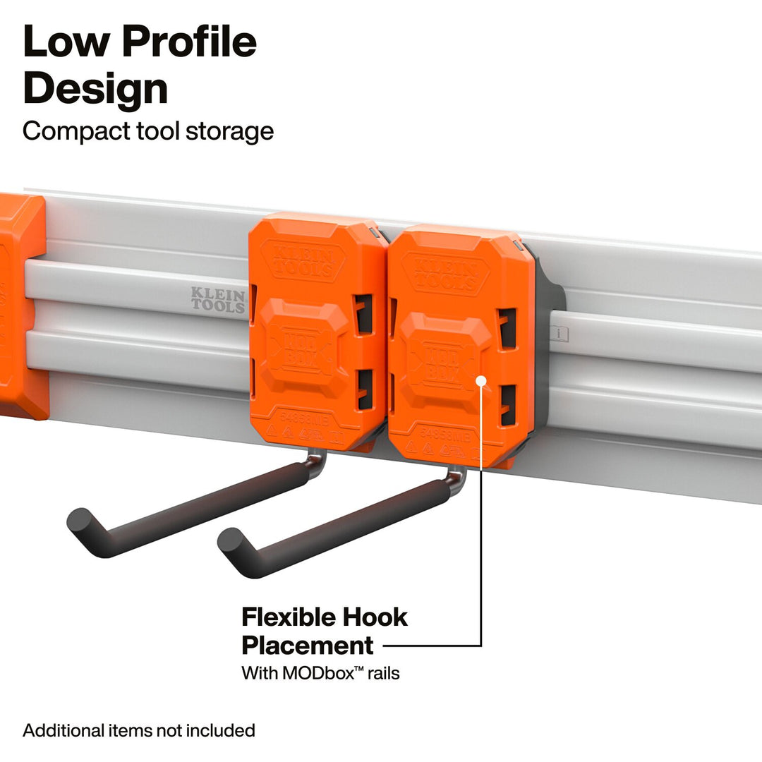 Klein Tools 54858MB MODbox Wall System, Long Hook, 2-Pack