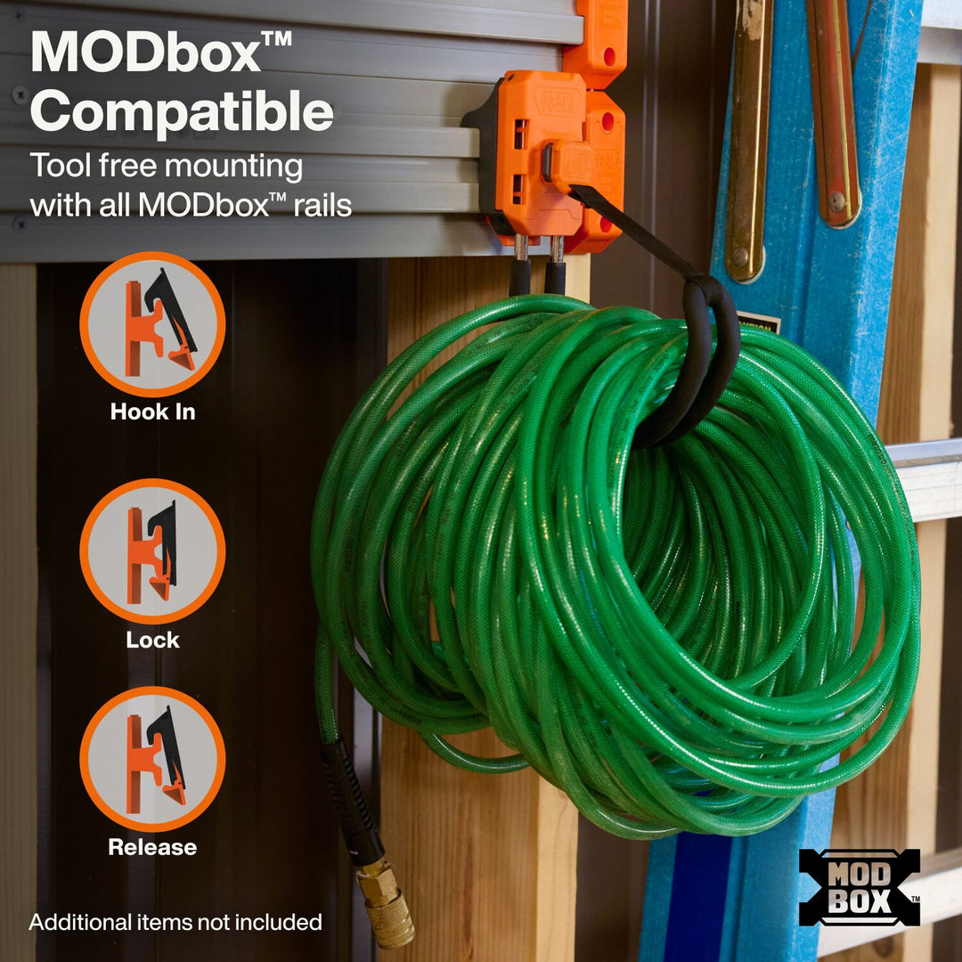 Klein Tools 54859MB MODbox Wall System, J-Hook with Strap, 2-Pack