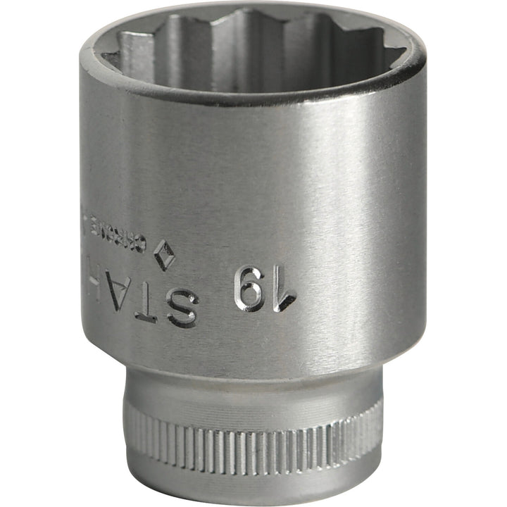 Stahlwille 02010019 45 12-pt Bi-Hex Socket, 3/8" Drive 19 mm