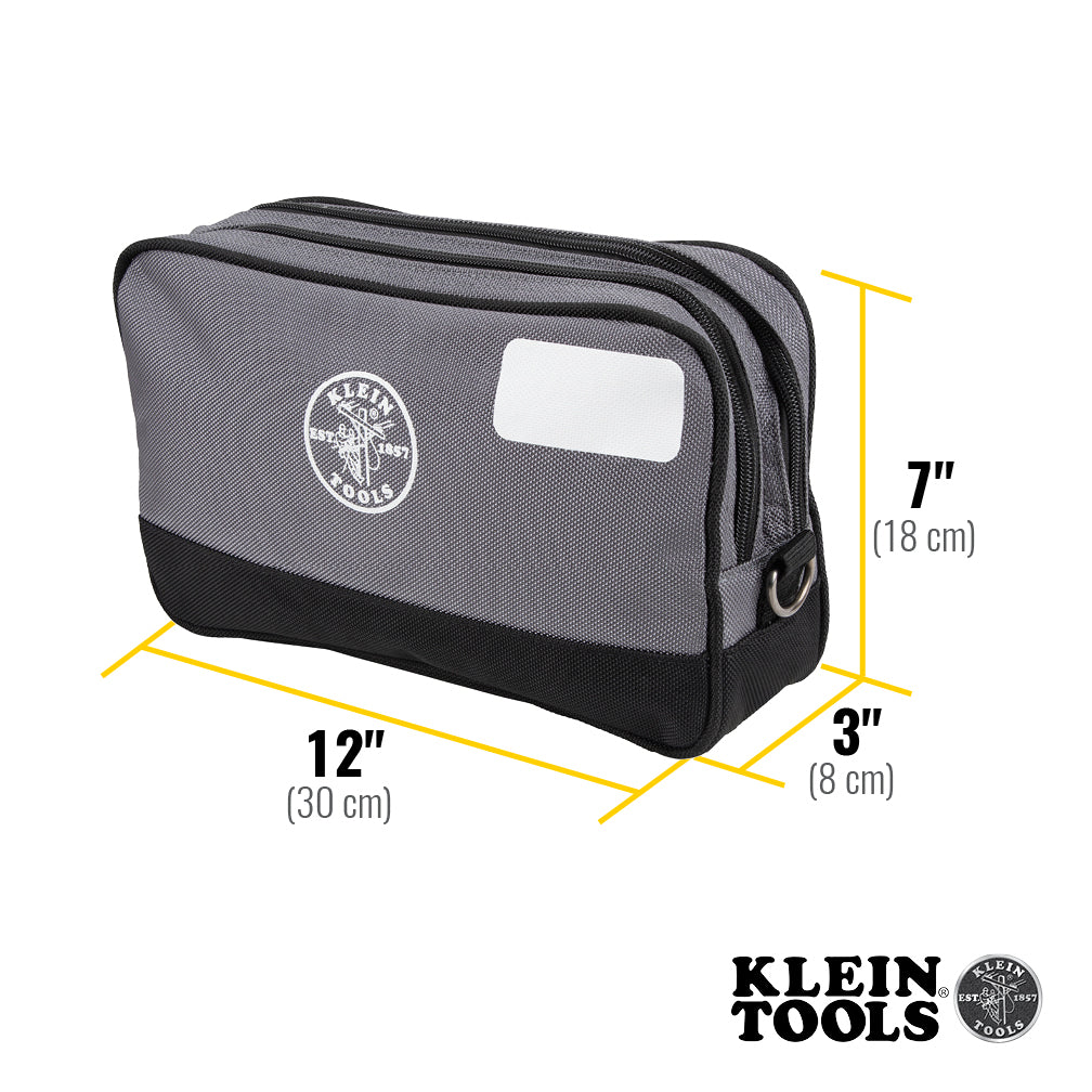 Klein Tools 55583 Double Zipper Bag, 12" x 7"