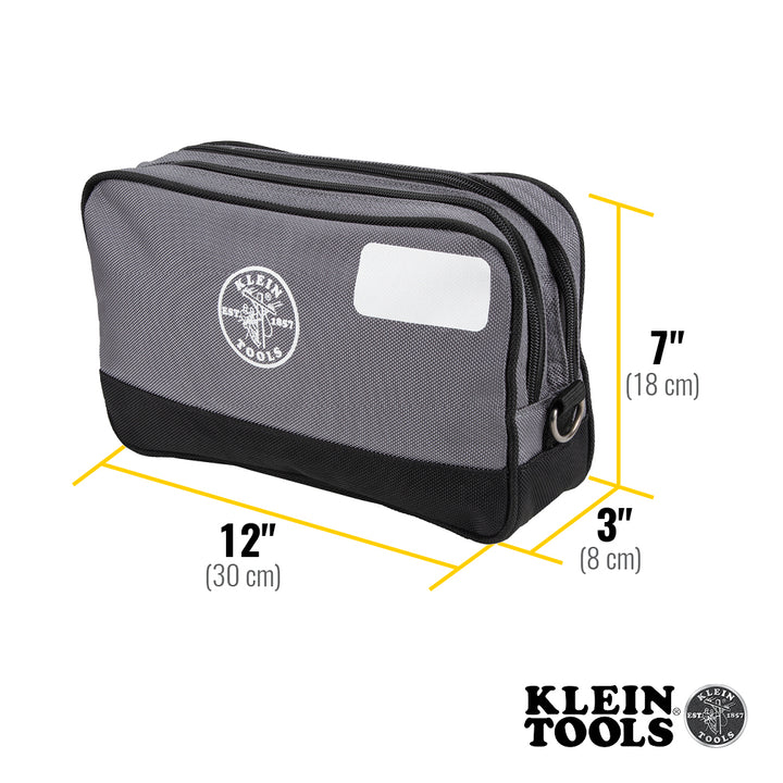 Klein Tools 55583 Double Zipper Bag, 12" x 7"