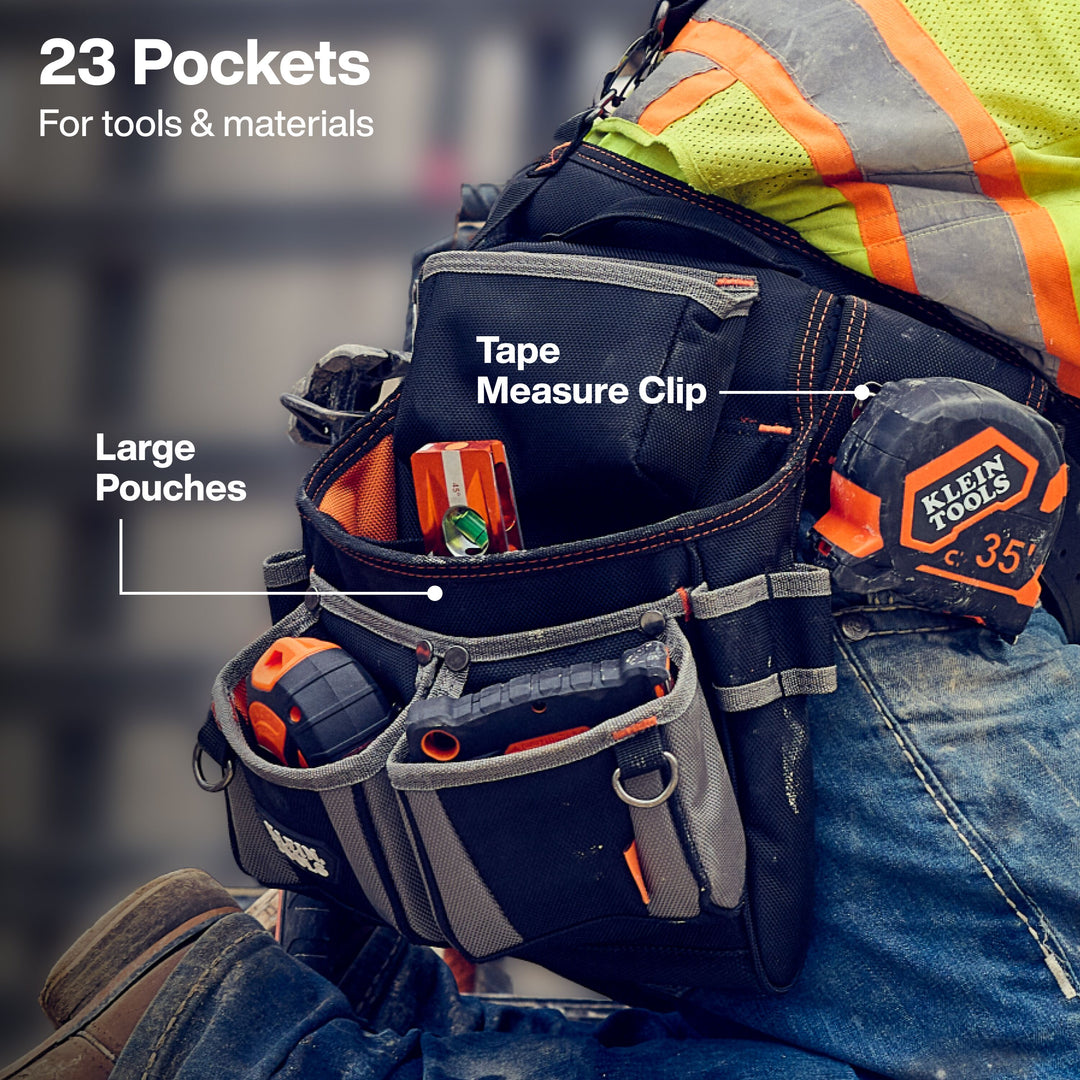 Klein Tools 55896 Tool Rig with Suspenders, 23 Pockets
