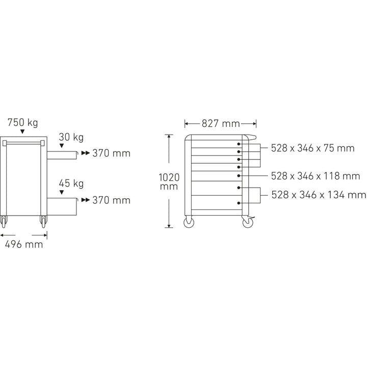 Stahlwille 81200163 Tool trolley