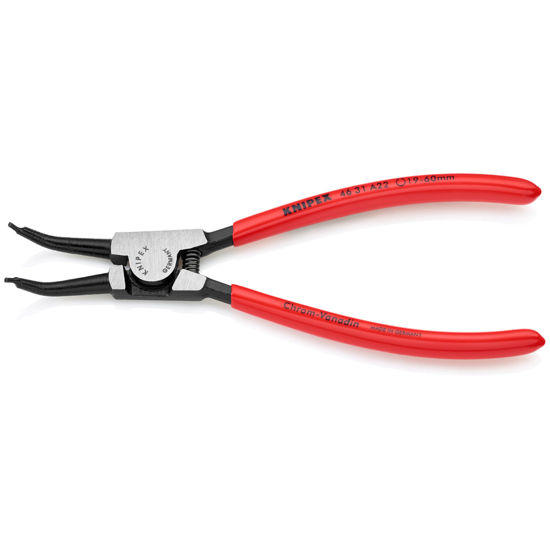 Knipex 46 31 A22 7 1/4" External 45° Angled Snap Ring Pliers-Forged Tips