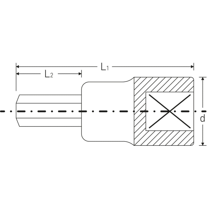 Stahlwille 02050007 49 3/8" Hex Socket, 7 mm