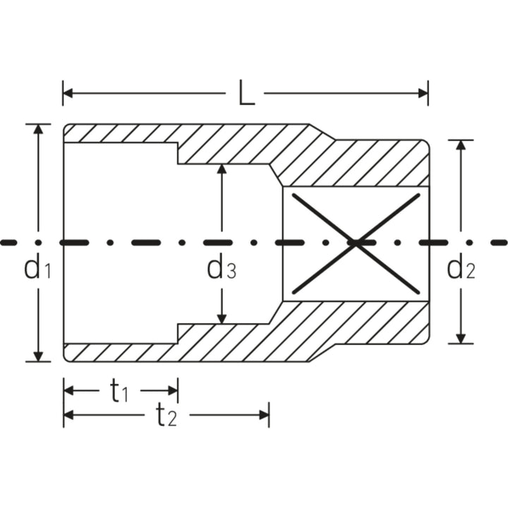 Stahlwille 02110013 456 6-pt Hex Socket, 13 mm 3/8 Inch Drive