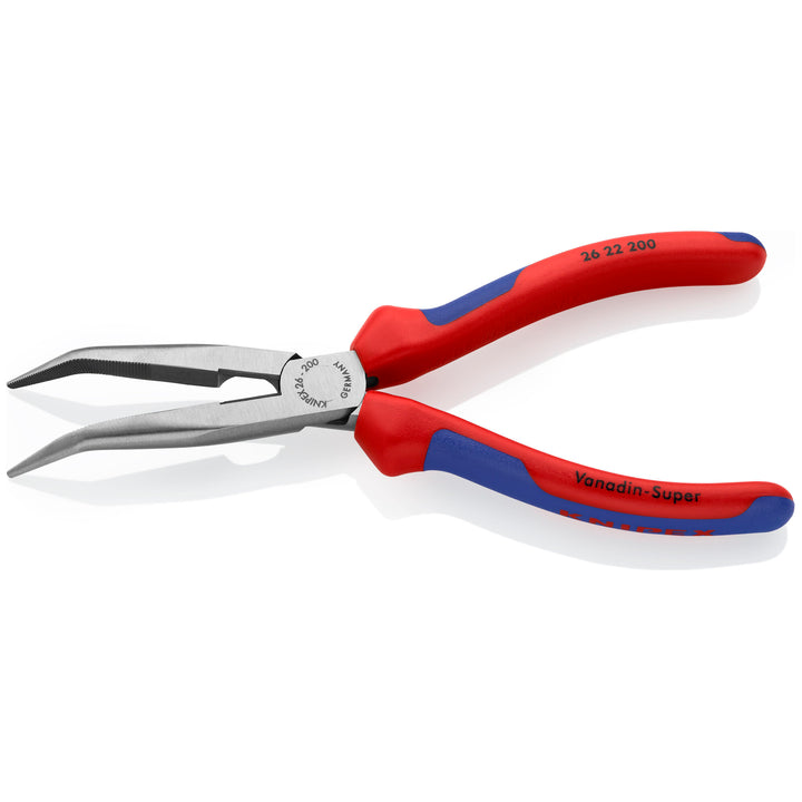 Knipex 26 22 200 SBA KnipeXtend Long Nose 40° Angled Pliers with Cutter, 8"