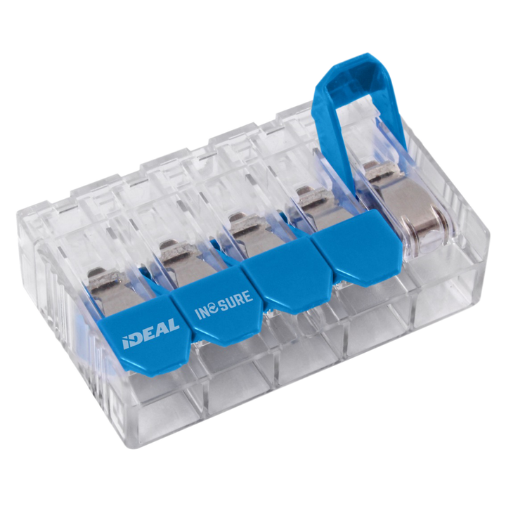 Ideal 30-10L35 In-Sure Lever Wire Connector, 10 AWG, 5-Port, 50 Box