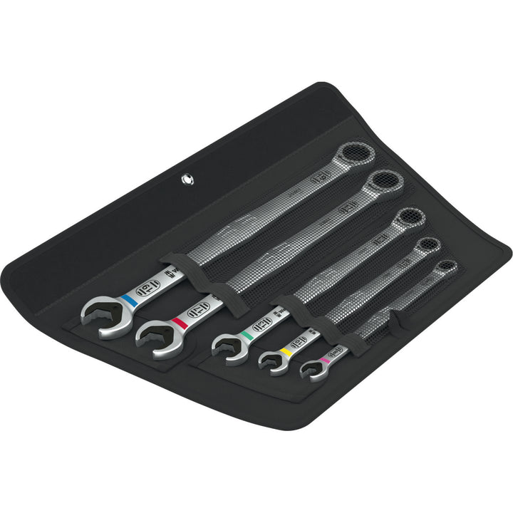 Wera 6007 Joker 5 Set 1 Ring Ratchet Spanner Set, 5 Pc.