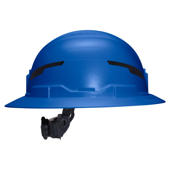 Klein Tools 60249T2 Class E Type-2 Hard Hat, Non-Vented Full Brim Style with Strap, Blue