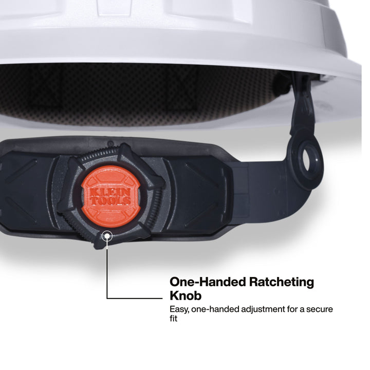 Klein Tools 60401T2CND Class C Type-2 Hard Hat, Vented Full Brim, Strap, White, CAN ONLY