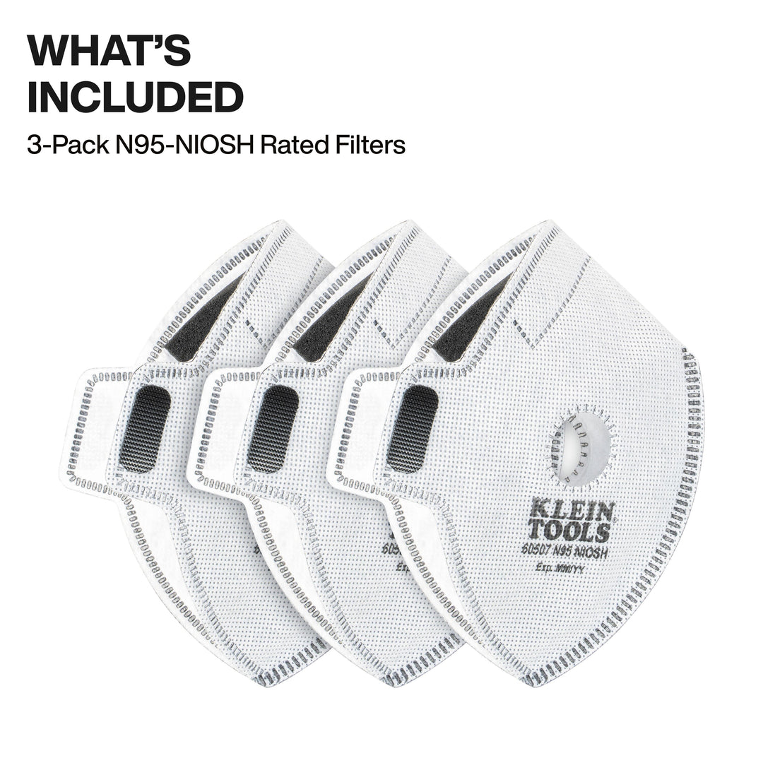 Klein Tools 60507 N95 Replacement Filters, 3-Pack