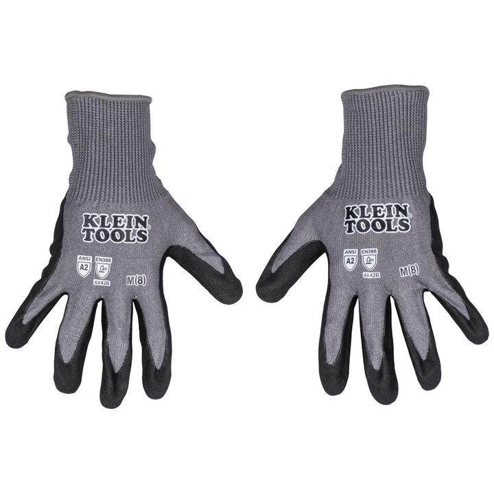 Klein Tools Knit Dipped Gloves, Cut Level A2, Touchscreen, 2-Pair