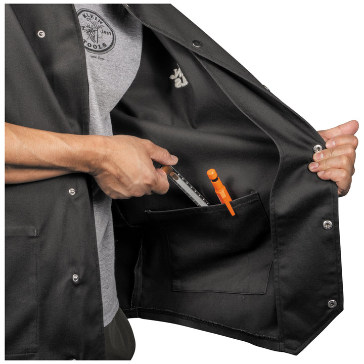 Klein Tools 60788 Flame-Resistant Welding Jacket with Removable Welding Sleeves, Large