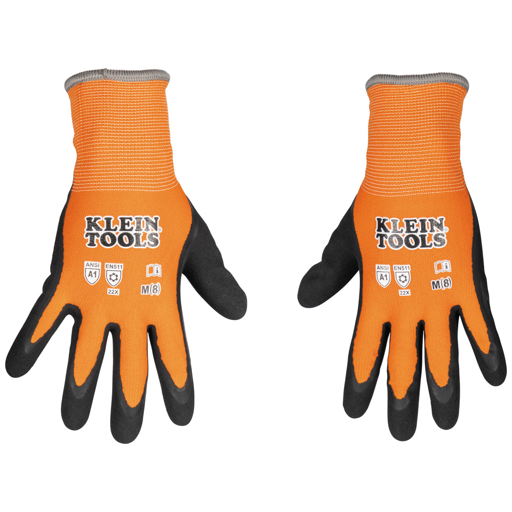 Klein Tools Winter Knit Dipped Gloves, Cut Level A1, Touchscreen