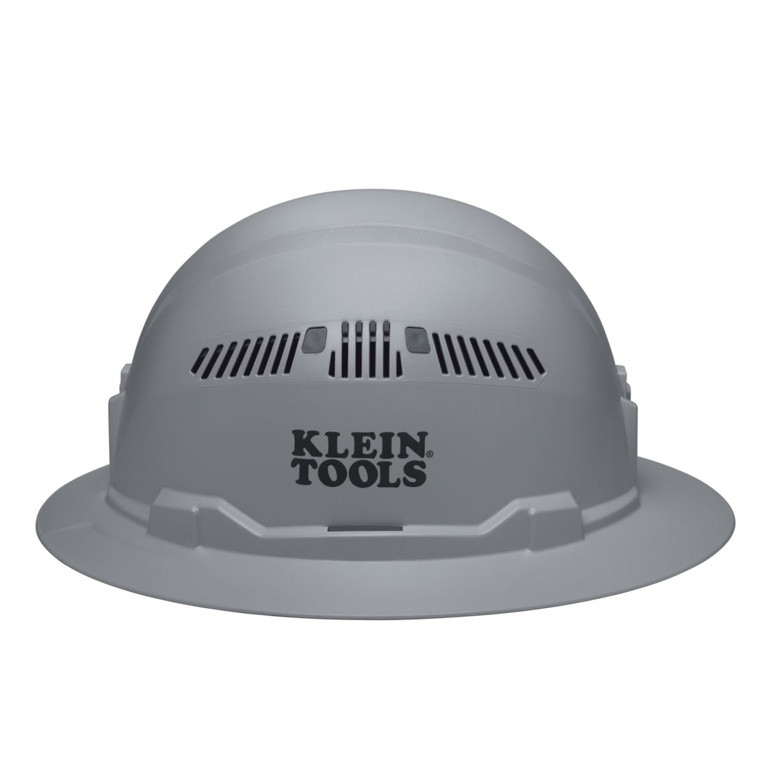 Klein Tools 60864BR Hard Hat, Vented, Full Brim Style, Gray