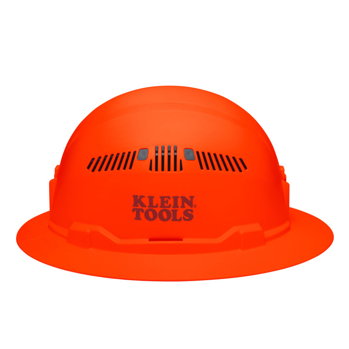 Klein Tools 60931 Hard Hat, Vented, Full Brim Style, High Visibility Orange