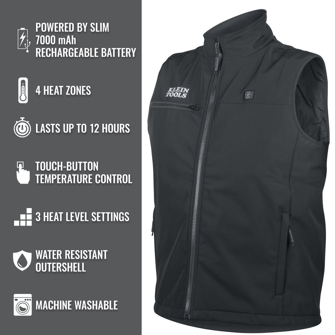 Klein Tools 60954 Heated Base Layer Vest, Large