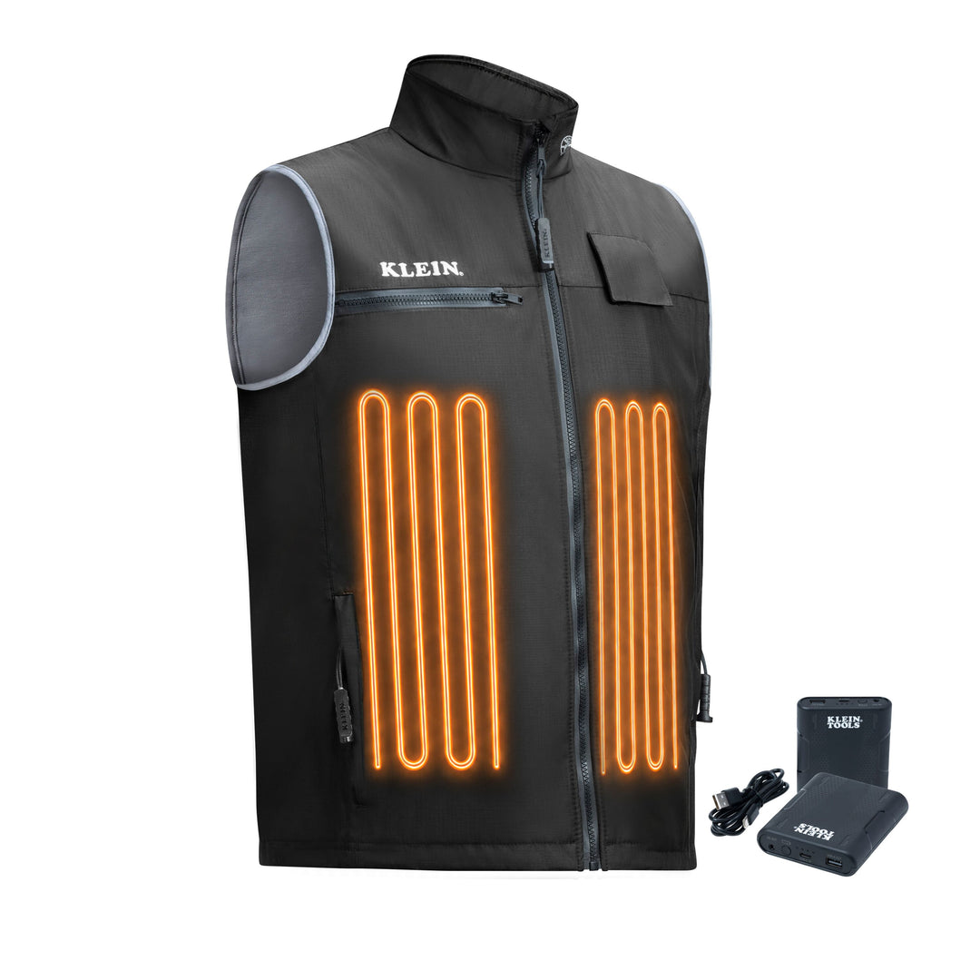 Klein Tools 60954FR Flame-Resistant Heated Base Layer Vest, Large