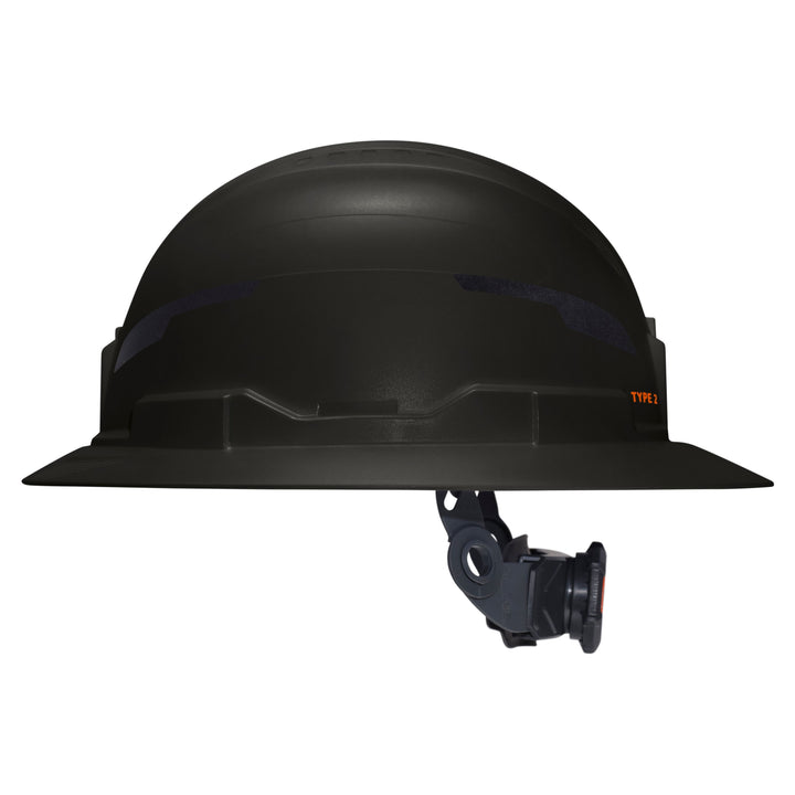 Klein Tools 60960T2 Class E Type-2 Hard Hat, Non-Vented Full Brim Style with Strap, Black