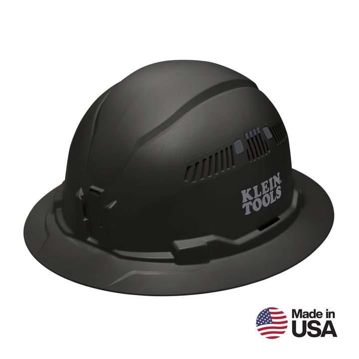 Klein Tools 60961 Hard Hat, Vented, Full Brim Style, Black