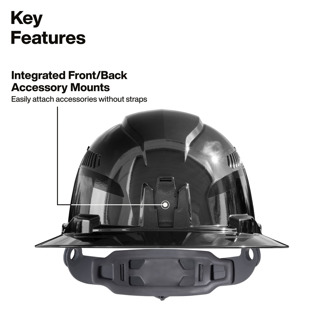 Klein Tools 60996 Hard Hat, REFLEKTOR Black Chrome, Vented Full Brim, Class C, Headlamp