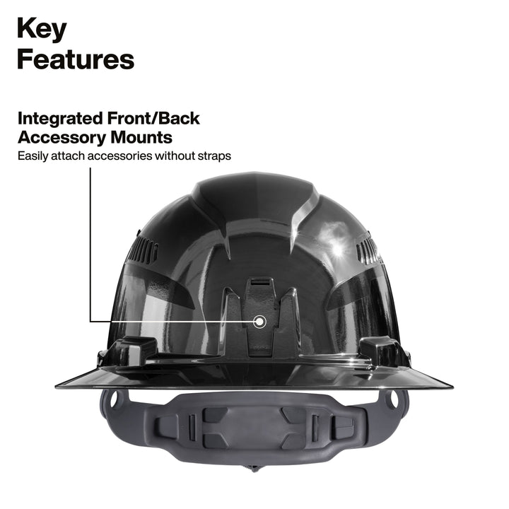 Klein Tools 60996 Hard Hat, REFLEKTOR Black Chrome, Vented Full Brim, Class C, Headlamp