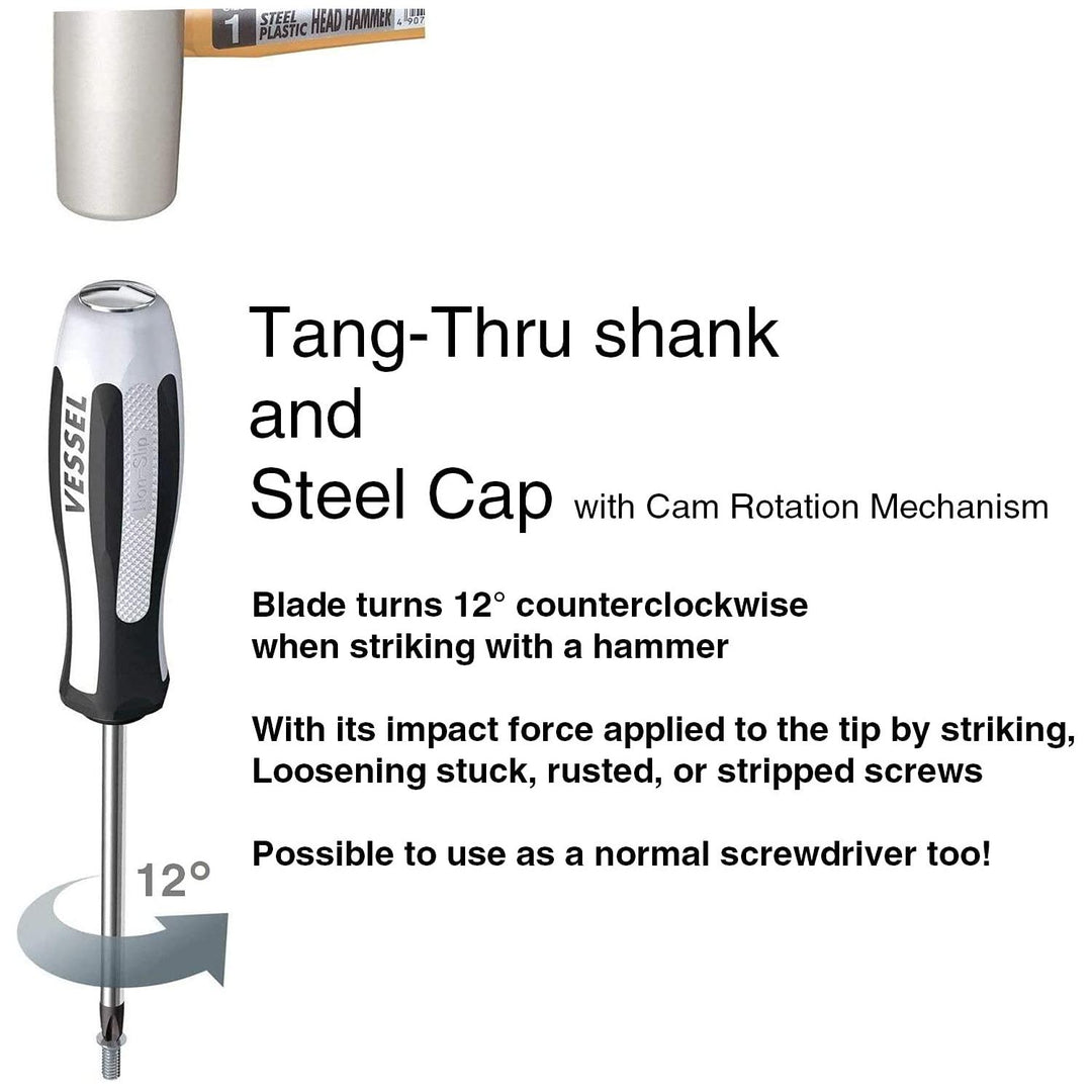 Vessel Tools 980MIXEVA MEGADORA IMPACTA Screwdriver Set, 8 Pieces