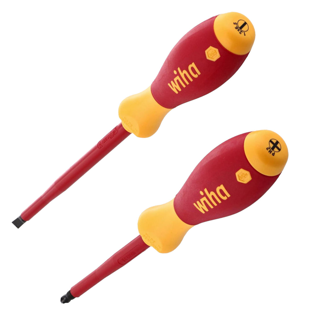 Wiha Tools 33580 Insulated SoftFinish Slotted / Phillips Screwdriver Set, 2 Pc.