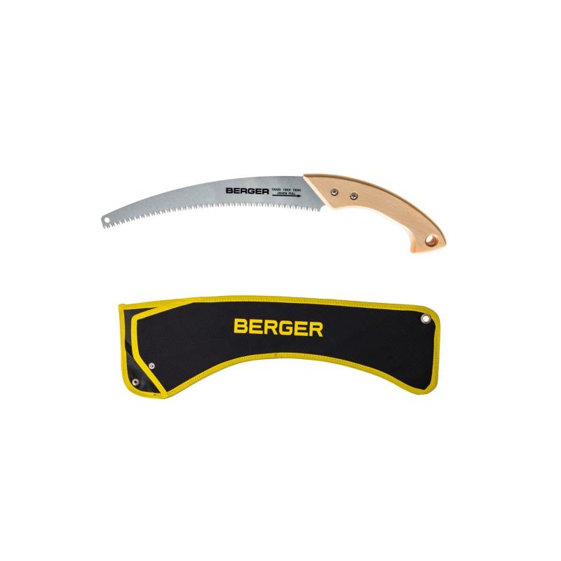Berger Tools 61514 Curved Blade Pruning Saw with Sheath, Wood Handle, 13 Inch