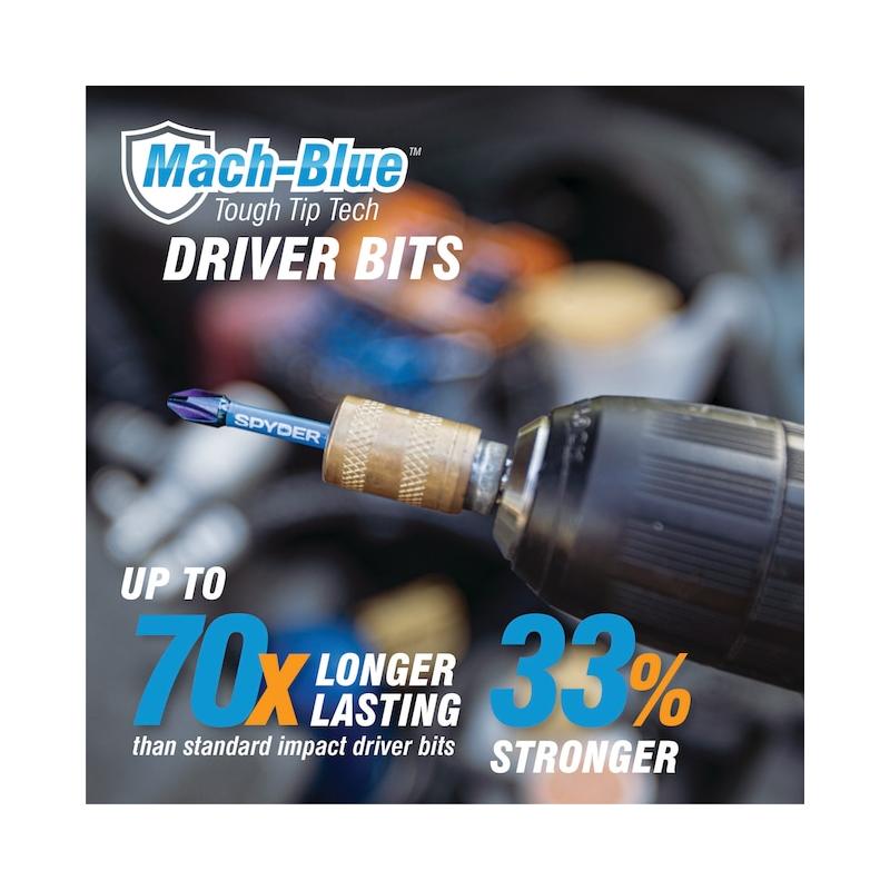 Spyder 19079 Mach-Blue 1/4-in x Phillips/Square/TORX® Impact Driver Bit (34-Piece)