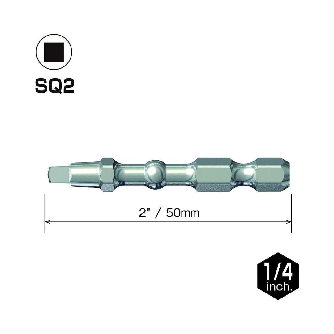 Vessel Tools IBSQ250P25K Impact Ball Torsion Bits, SQ2 x 50