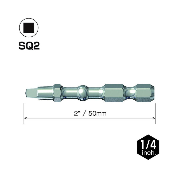 Vessel Tools IBSQ250P25K Impact Ball Torsion Bits, SQ2 x 50