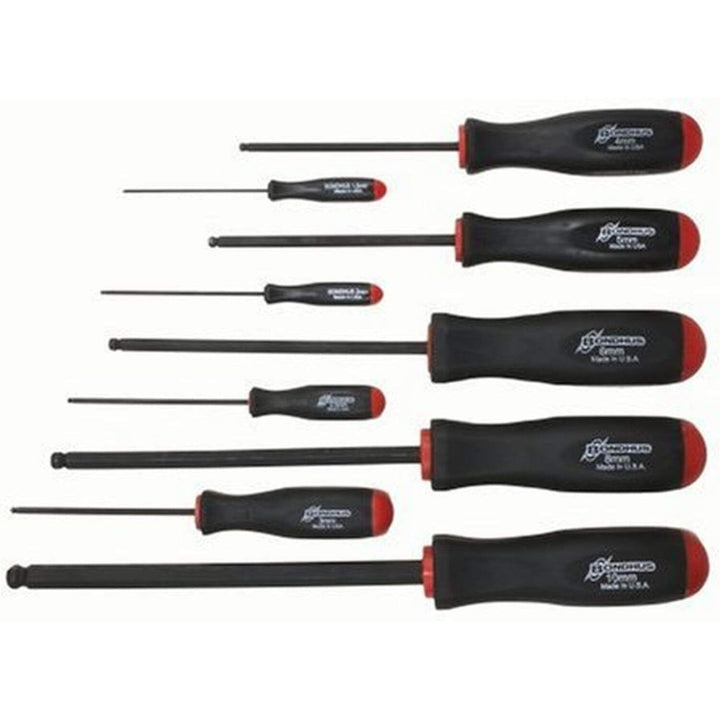 Bondhus 74699 Ball End Screwdriver Set, 9 Piece