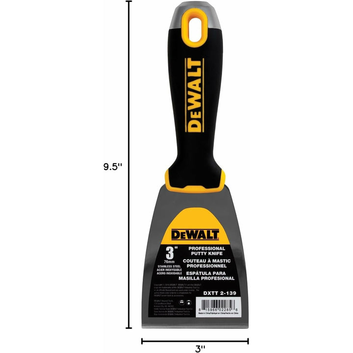 Dewalt DXTT-2-139 3 in. Stainless Steel Putty Knife with Soft Grip Handle