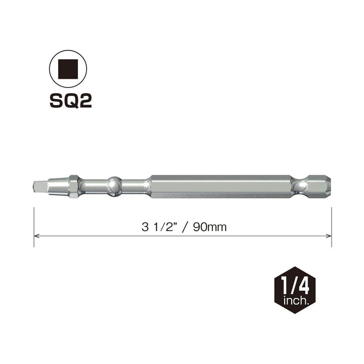 Vessel Tools IBSQ290P10K Impact Ball Torsion Bits SQ2 x 90 , 10 pack
