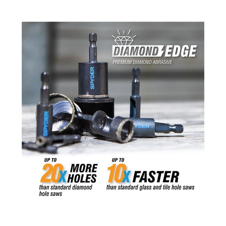 Spyder 600851 5/8 Inch Diamond Arbor Hole Saw Bit, Premium Boron Coated