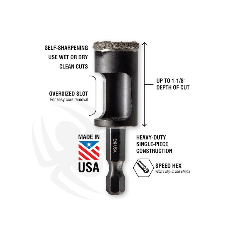 Spyder 600852 3/4" Diamond Arbor Hole Saw Bit