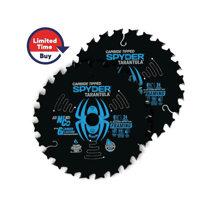 Spyder 13004-2 6-1/2in 24T Framing Blade - 2-Pack